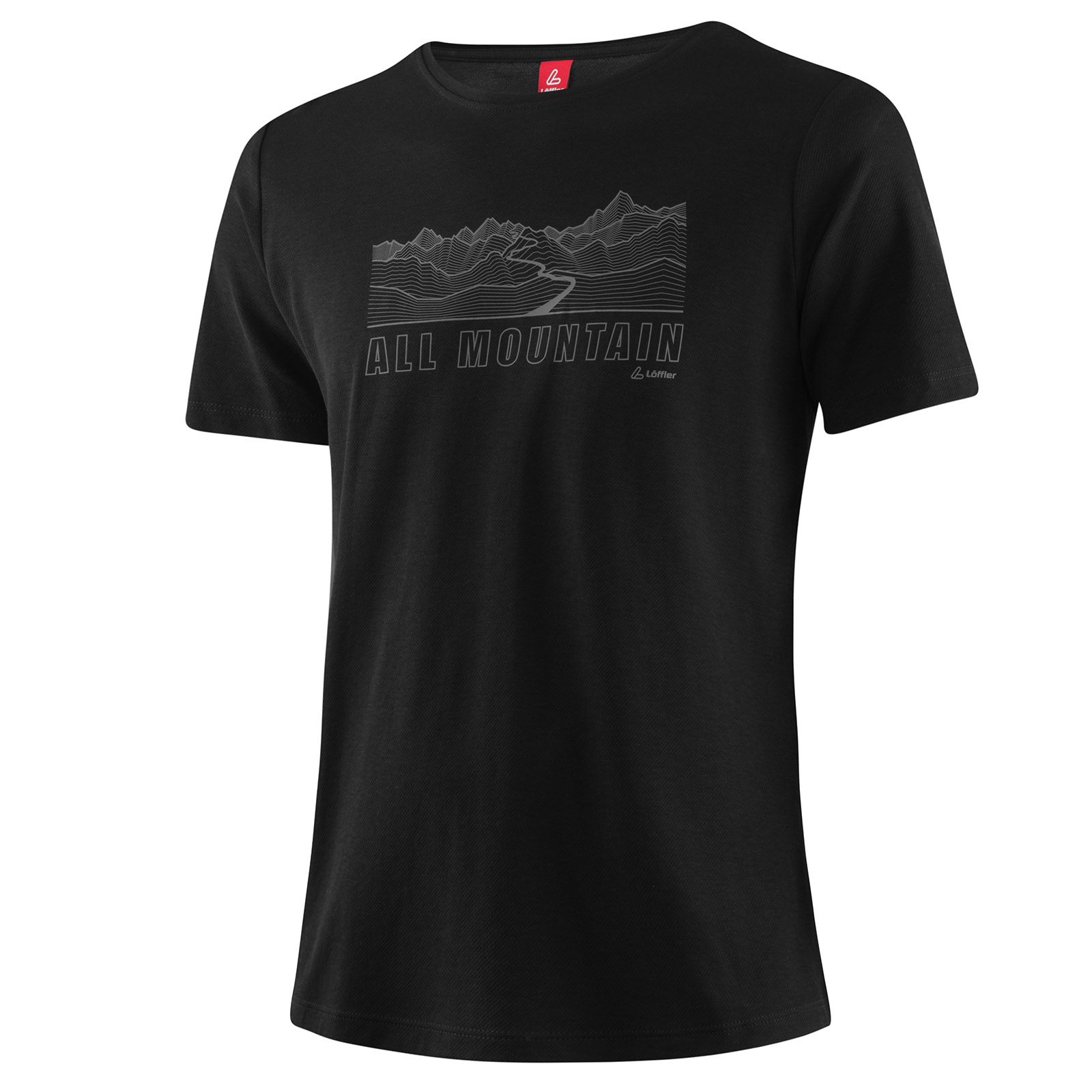 Löffler M Printshirt All Mountain Transtex Herren Outdoorshirt schwarz
