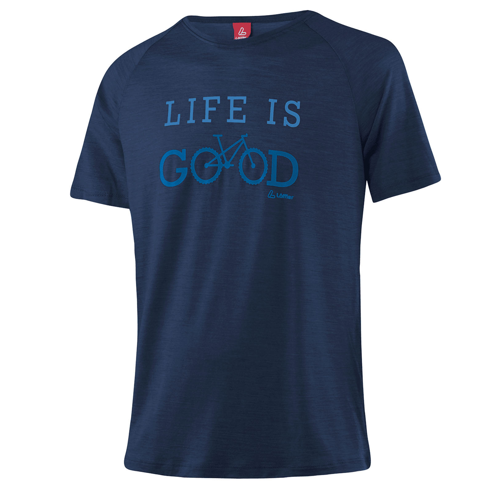 Löffler M Printshirt LIG Merino-Tencel Herren Outdoorshirt blau